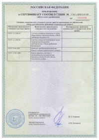 Сертификат соответствия (приложение) на шаровые краны ХСЛ