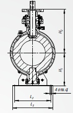 Кран шаровый PN16 DN 150-600 присоединительные фланцы под привод