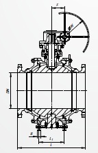 Кран шаровый PN16 DN 150-600 управление через редуктор